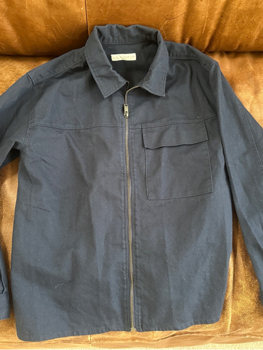 Boys Navy Zip-Front Utility Jacket 13-14